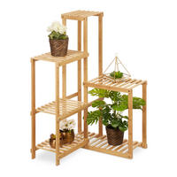 PFLANZENREGAL - Hellbraun, Holz (62/101/62cm) - Relaxdays