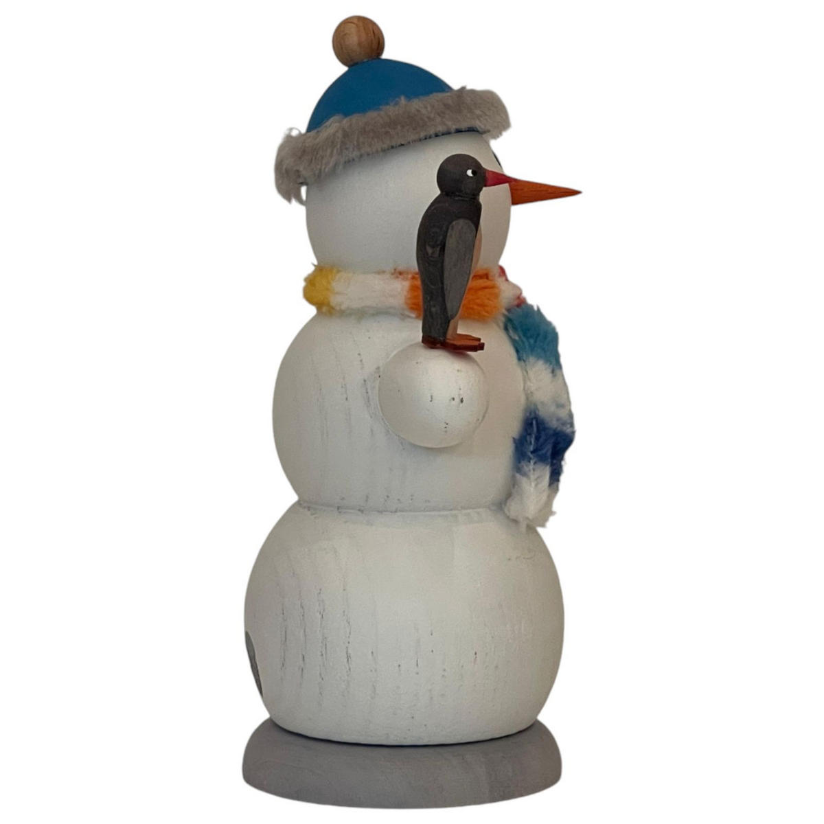 RÄUCHERFIGUR Räuchermännchen Schneemann mit Pinguin 13 cm - Multicolor, Holz (6/13/10cm)