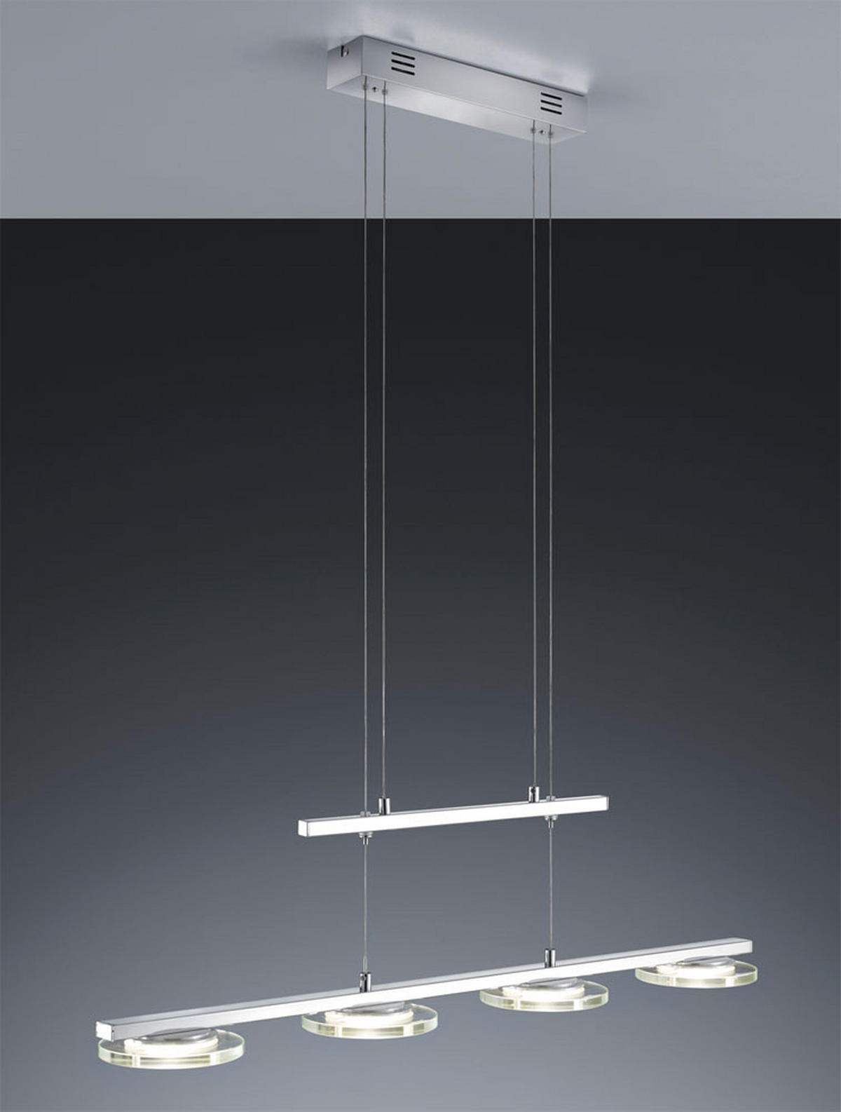 LED HÄNGELEUCHTE Metall Glas Silber - Silberfarben, Glas (13.5/21/120cm)