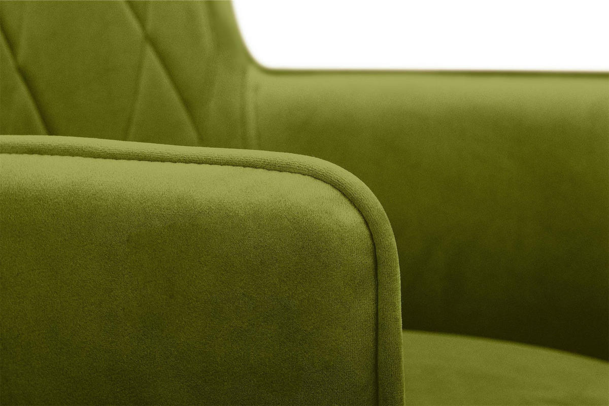 ESSZIMMERSTUHLE PYRUS 2-tlg Velours-Sitz, Oliv - Schwarz/Olivgrün, Textil/Metall (56/84/46cm) - KONSIMO®