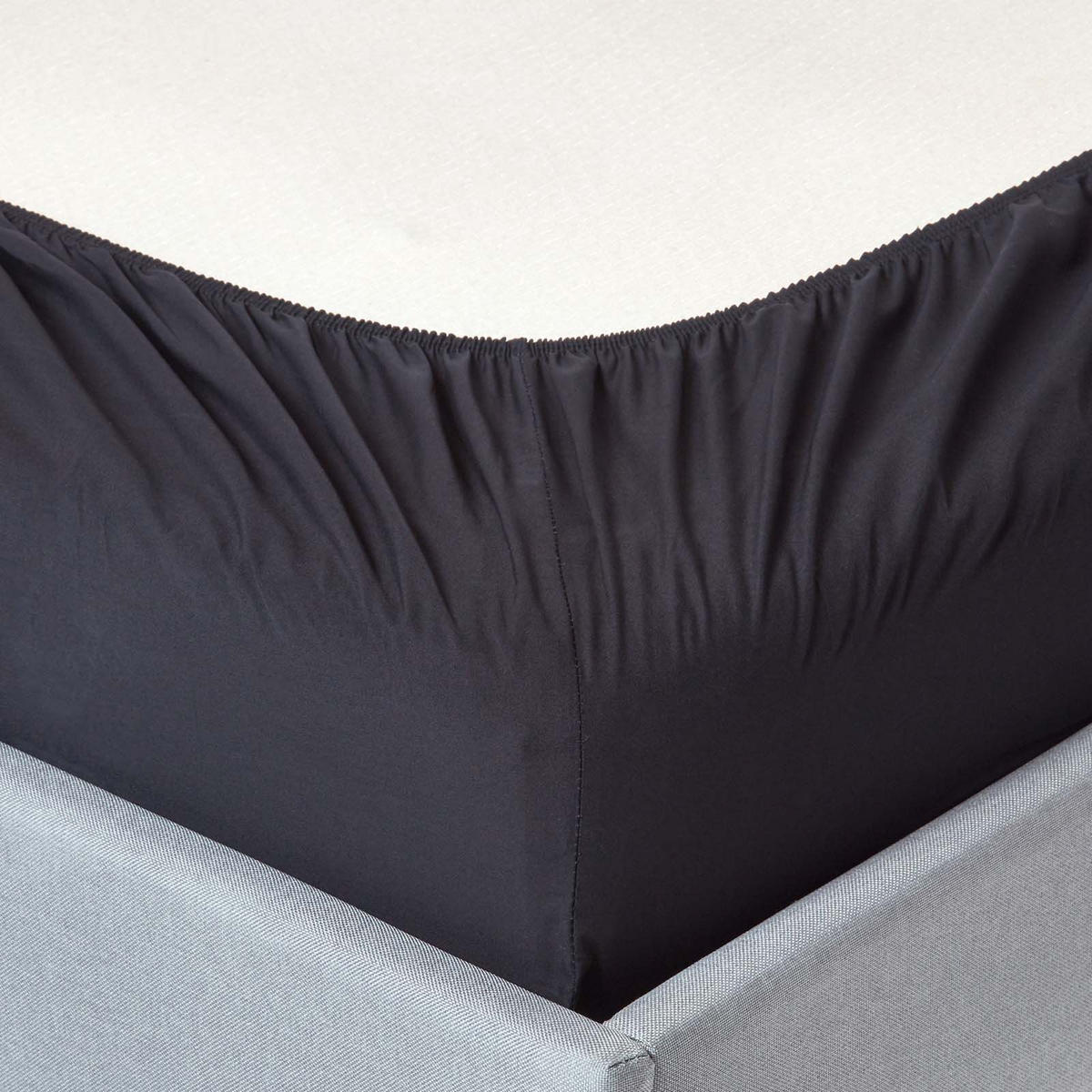 SPANNBETTLAKEN extra hoch, Ägyptische Baumwolle, Fadendichte 200 - Schwarz, Textil (90/190cm) - Homescapes