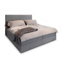 BOXBETT PISA 140x200 cm mit Matratze und Topper - Hellgrau - Hellgrau, Holz (140/200cm) - MASSENO