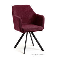 ARMLEHNSTUHL drehbar (6er-Set) Devka 57x87x60 Schwarz/Marsala - Brombeere/Schwarz, Kunststoff (60/87/57cm) - 58aufmkessel