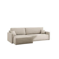 SCHLAFSOFA Carlos, Ecksofa L-Form mit schlaffunktion und bettkasten Stoff Poso Beige Links - Beige, Holz (142/83/250cm) - Kaiser Möbel