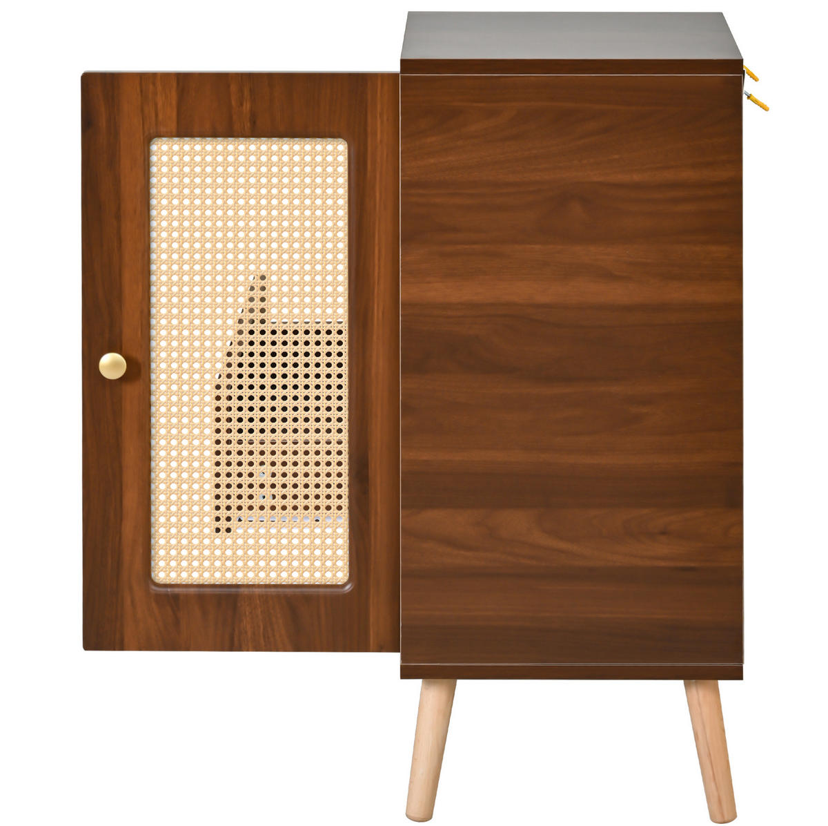 SCHUHSCHRANK aus MDF & Spanplatte 95,5x35x80,5cm in Nussbaum mit Sitzkissen - Nussbaumfarben, Holzwerkstoff (95.5/80.5/35cm) - Modfu