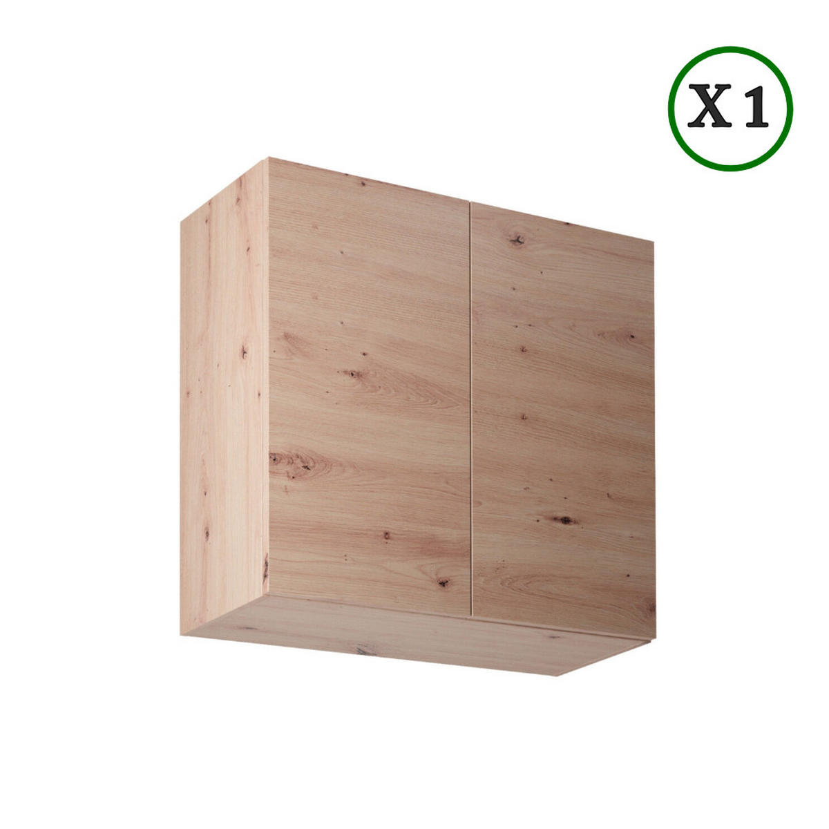 KÜCHENZEILE 260 cm - Langen K19-M260 - in Artisan Eiche - Schwarz/Eiche Artisan, Holz/Holzwerkstoff (260/210/47cm)