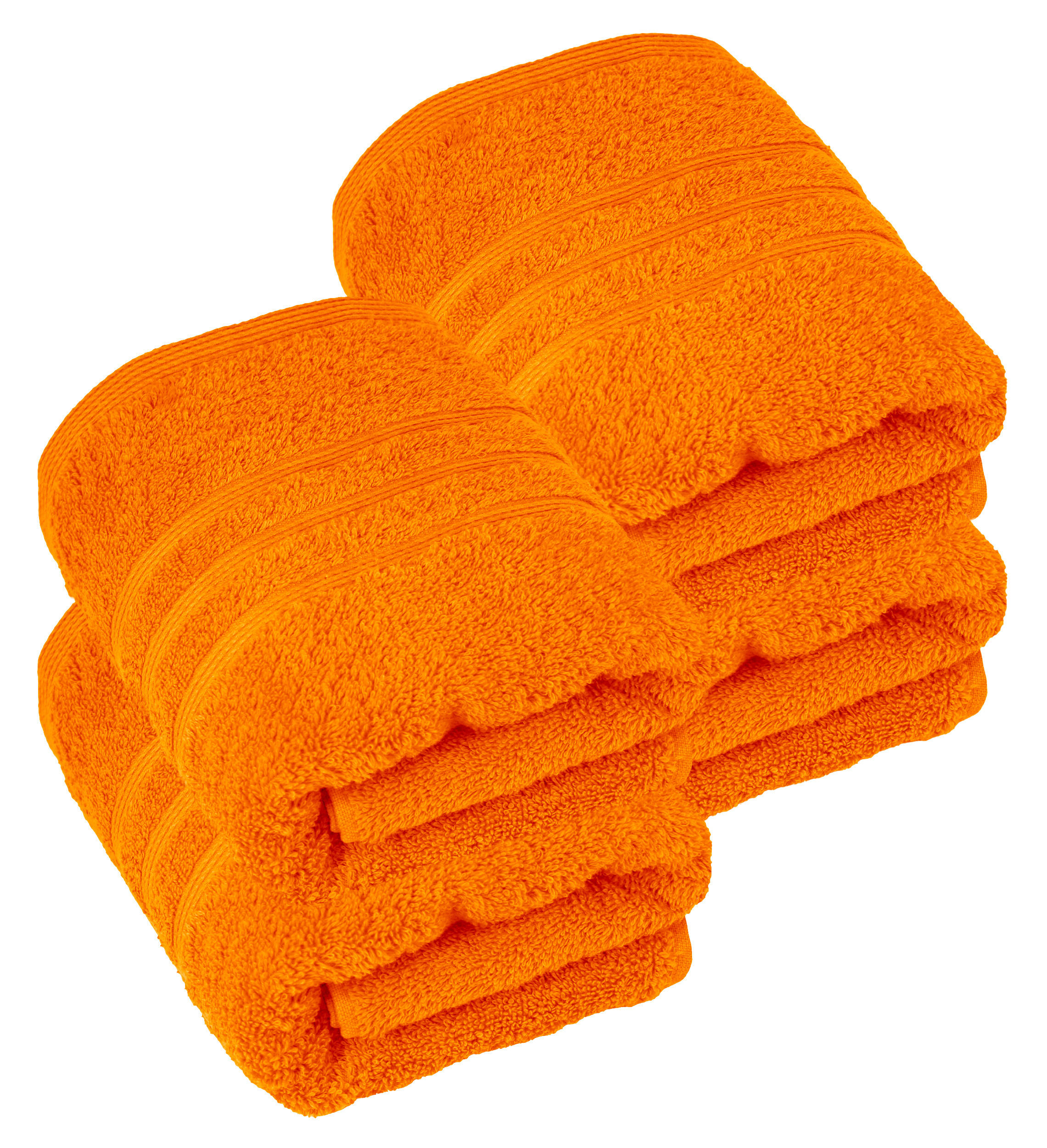 HANDTUCH 50x100 cm London Clementinen Orange 4er Set - Orange, Textil (50/100cm) - Lashuma