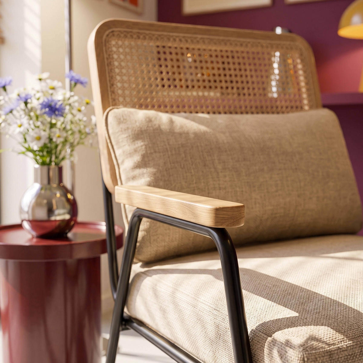 RELAXSESSEL, Weiß - Weiß, Holz/Textil (68/83/63cm) - Oviala