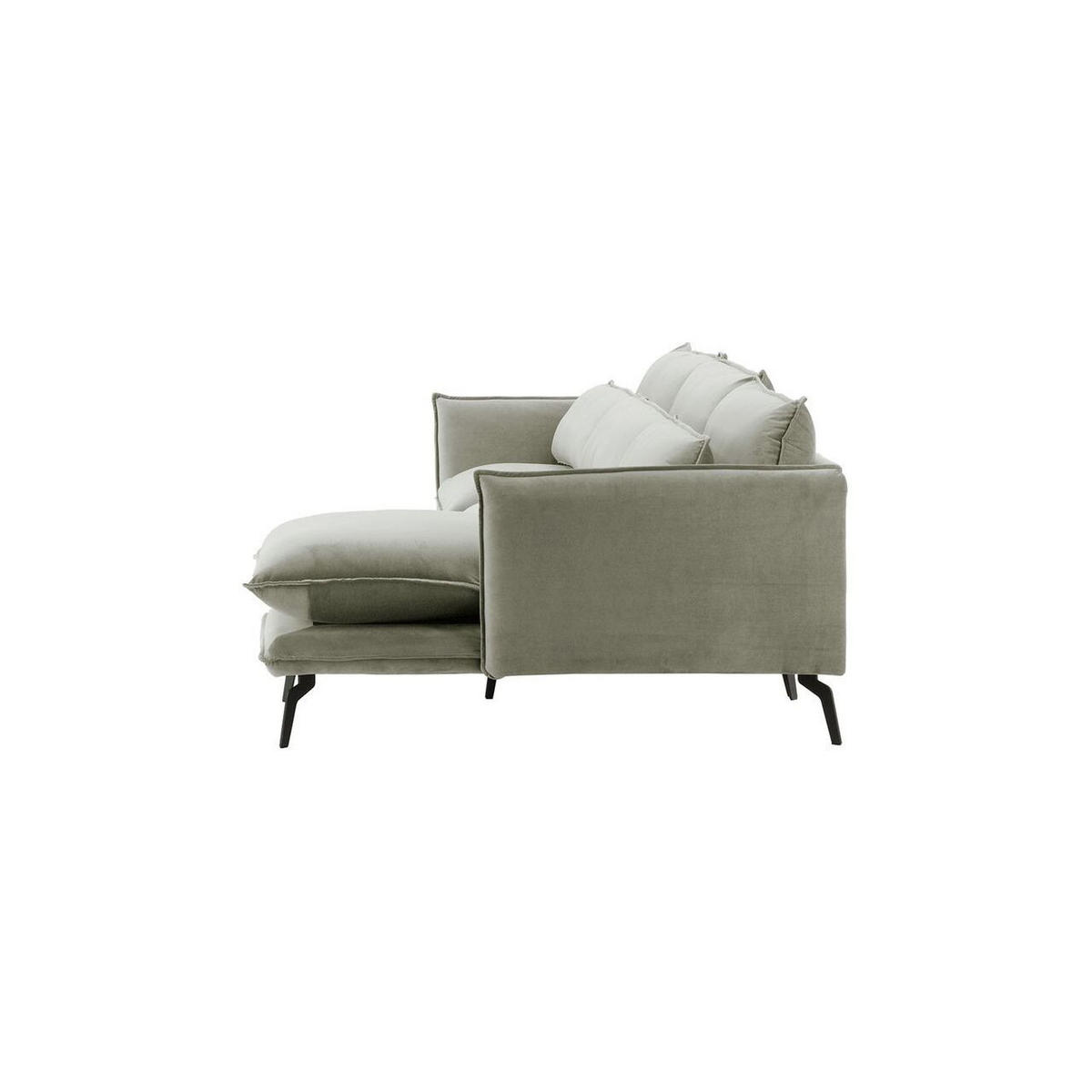 ECKSOFA Layla Rechts-Velluto 15 - Hellgrau, Holz/Textil (278/160cm)