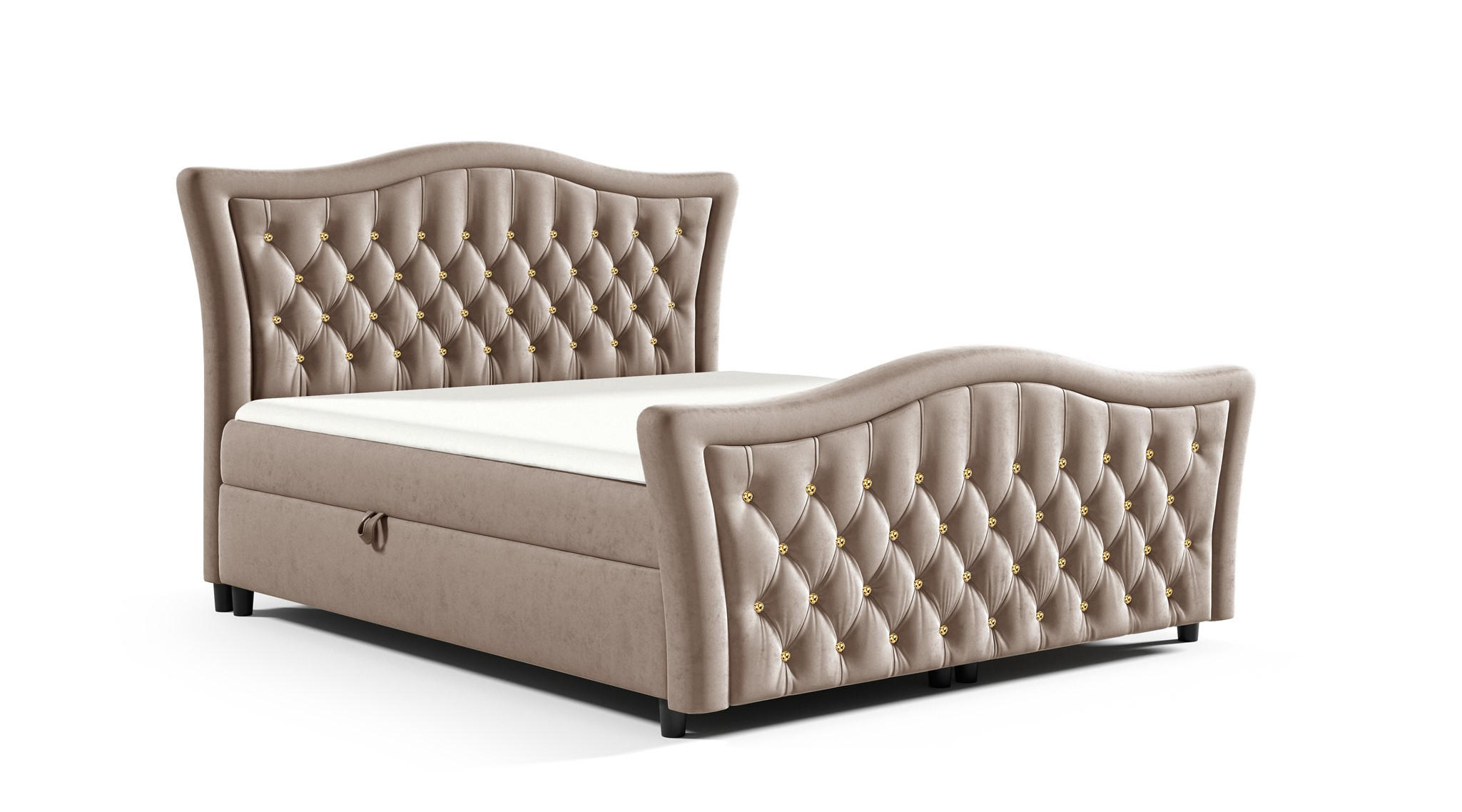 BOXBETT Turhan In Elisa Velvet - Braun, Holzwerkstoff/Textil (120/200cm) - Fun Möbel