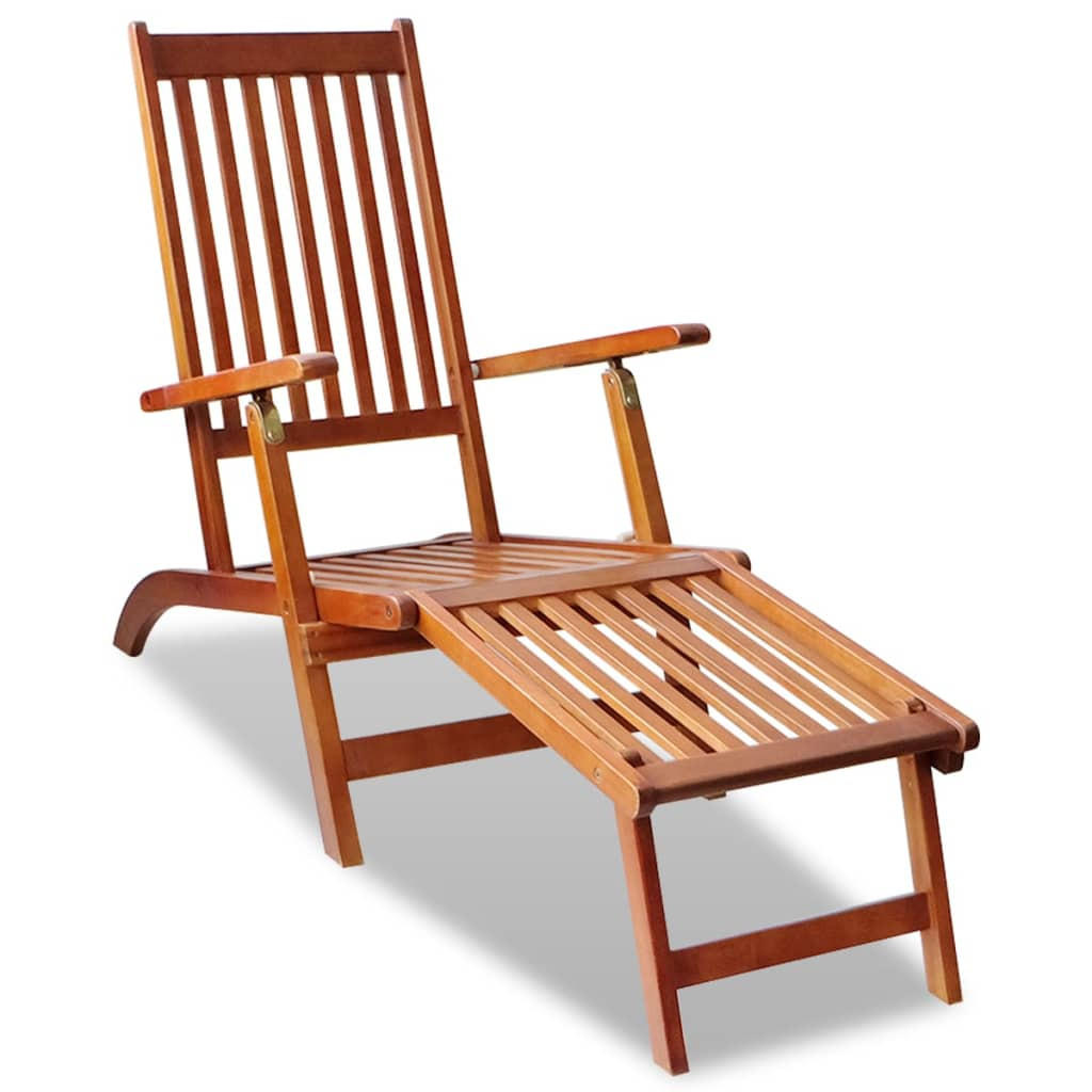 GARTENLIEGE mit Fußteil Massivholz Akazie - Braun, Holz (55/72/168cm) - furnicato