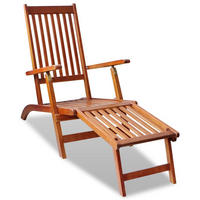 GARTENLIEGE mit Fußteil Massivholz Akazie - Braun, Holz (55/72/168cm) - furnicato