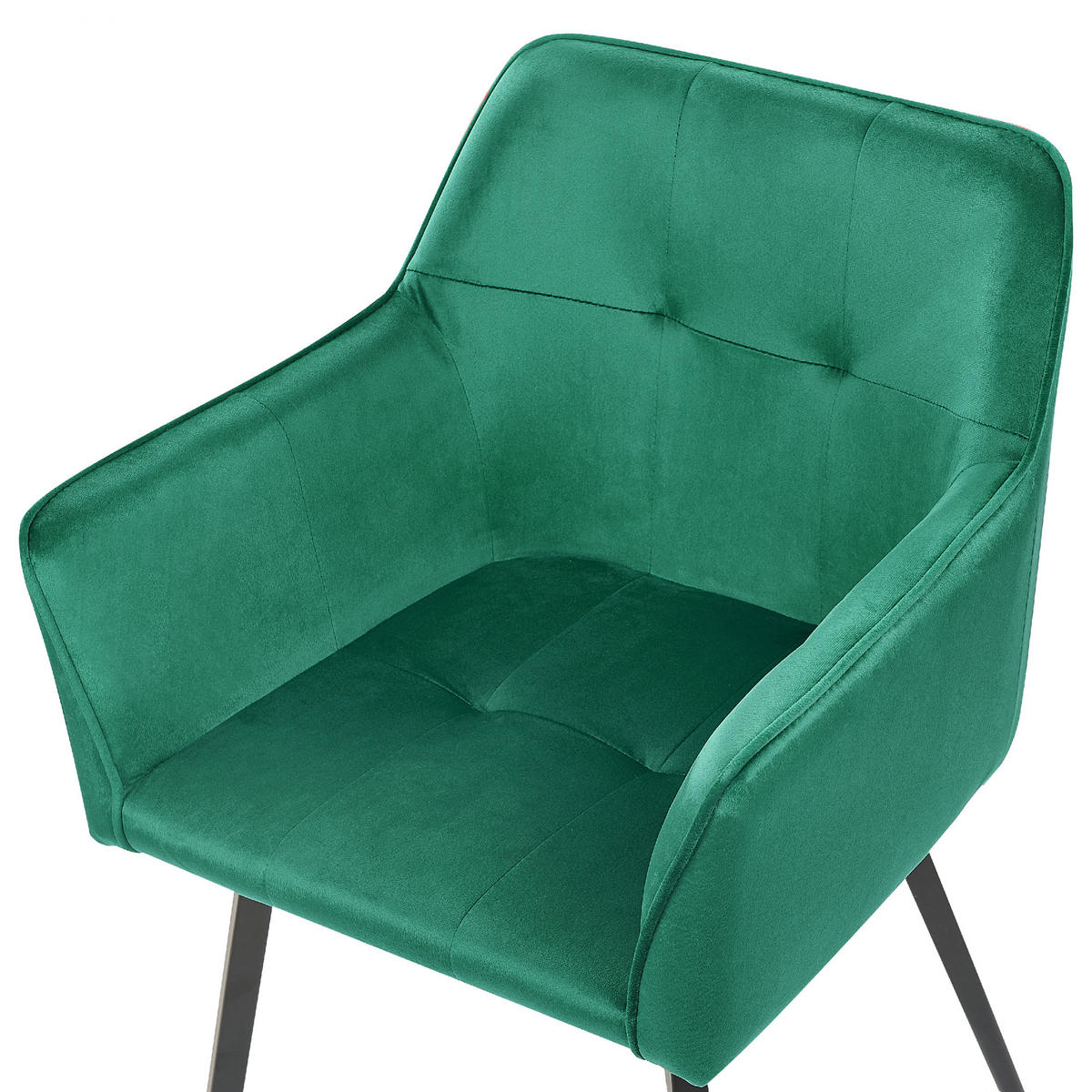 STUHL 2er-Set Samtstoff Grün Jasmin - Grün, Textil/Metall (60/84/49cm) - Beliani