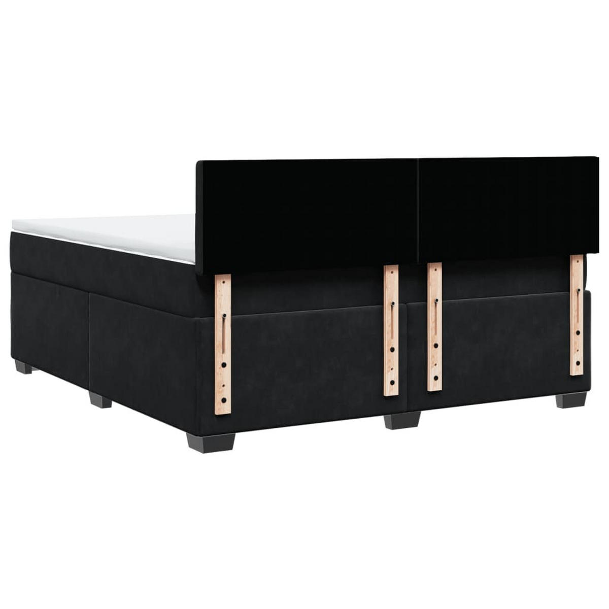 BOXSPRINGBETT 180/200 Cm Schwarz Samt - Schwarz, Textil (180/200cm) - vidaXL