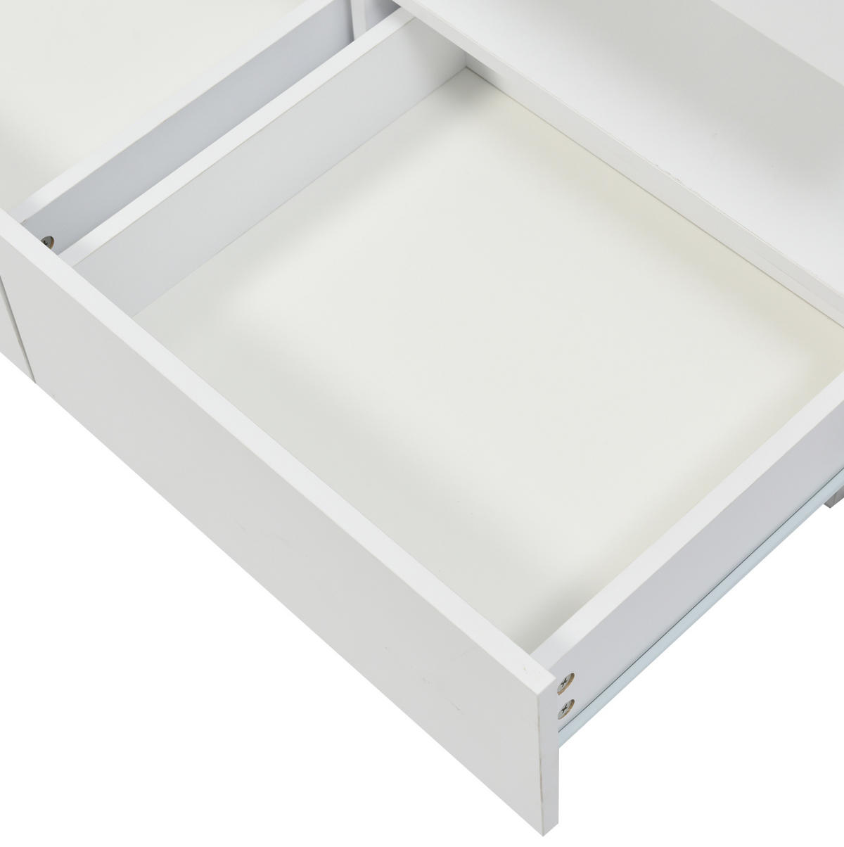 COUCHTISCH aus Spanplatte 100x60x49,5 cm in Weiß mit LED-Beleuchtung - Weiß, Holzwerkstoff (100/60/49.5cm) - Modfu