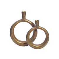 VASEN 2er-Set BAVENO, Aluminium, handgefertigt, Gold, 35 x 7 x 45 cm - Goldfarben, Metall (45cm) - KADIMA DESIGN