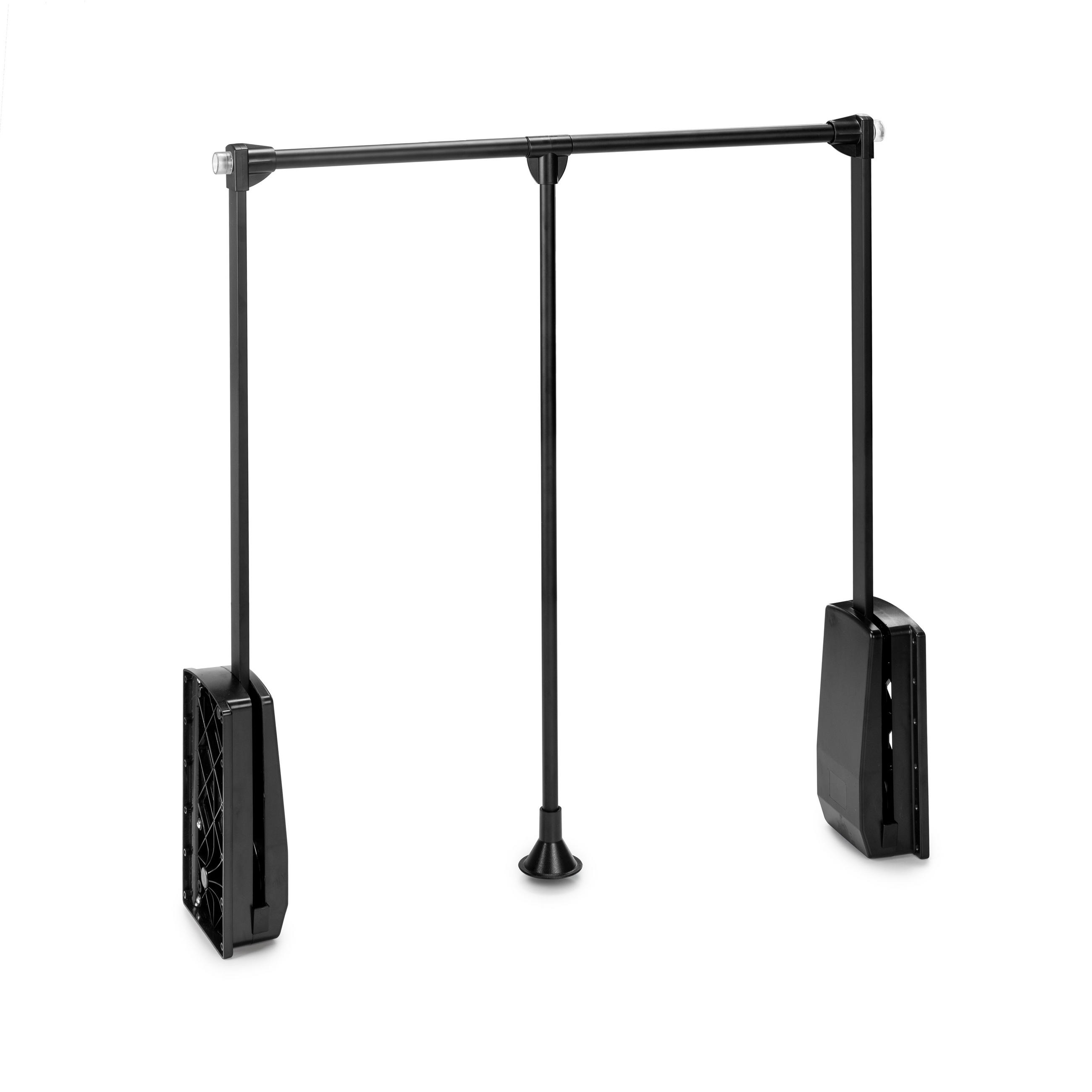 KLEIDERLIFT für Garderoben Hang, 830 - 1150, Schwarz, Stahl und Kunststoff 10er-set - Schwarz, Metall (16/9/86.5cm) - EMUCA