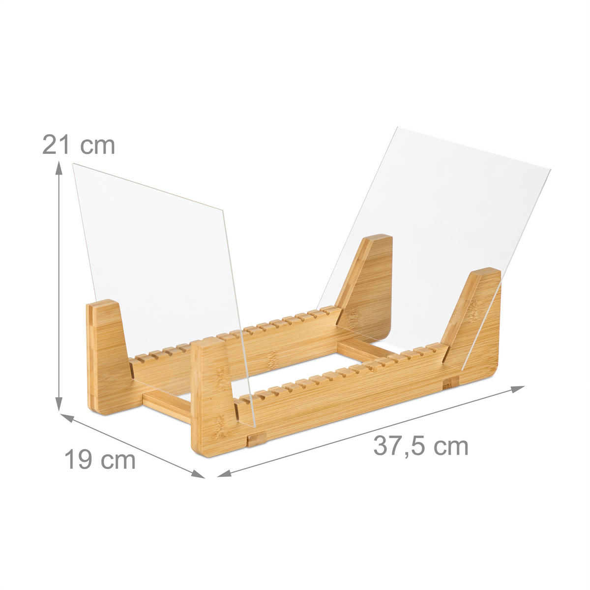 SCHALLPLATTENSTÄNDER - Multicolor, Holz/Kunststoff (37.5/21/19cm) - Relaxdays