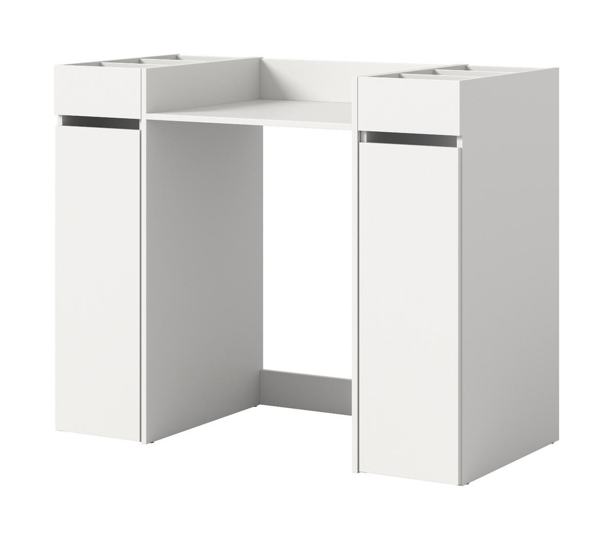 WASCHMASCHINENUMBAU weiß Set 3-teilig, Überbauschrank und Anstellregale 124 x 101 cm - Schwarz/Weiß, Holzwerkstoff/Kunststoff (124/101/60cm) - Inn.Furn