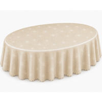 TISCHDECKE 135/180 cm oval Lurex Sterne Creme - Creme, Textil (135/180cm) - TiborTex
