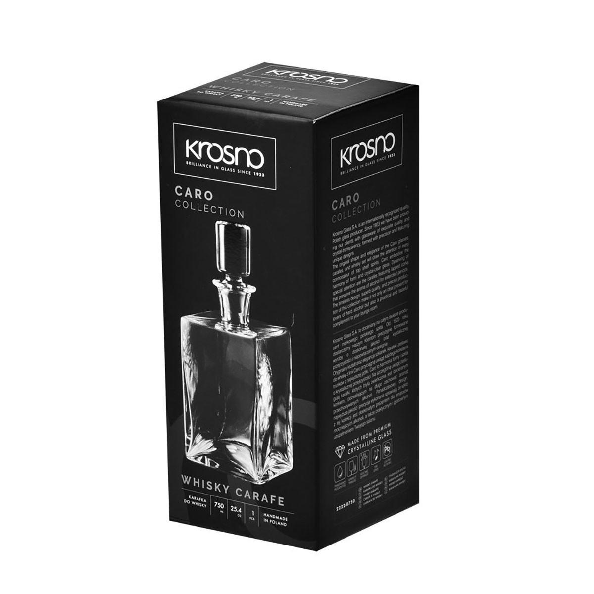 WHISKYKARAFFE MIT STOPPER Caro, 750 ml, Handgemacht - Transparent, Glas (0.75L) - Krosno Glass