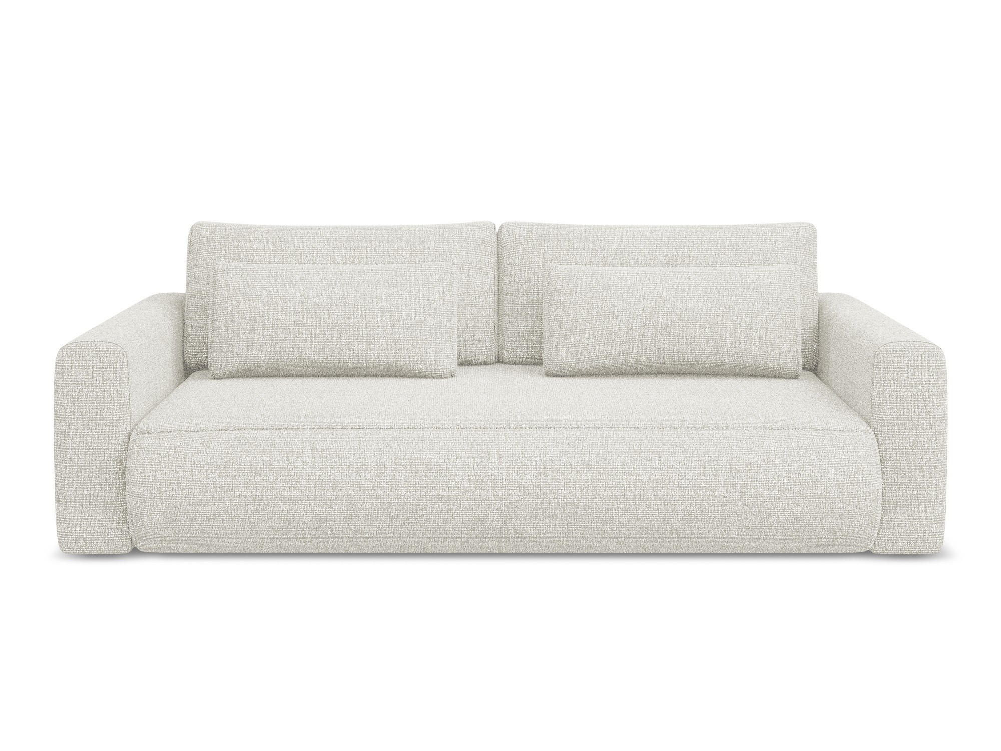 3-SITZER SOFA mit Schlaffunktion Strukturstoff Stoff Beige - Beige/Creme, Kunststoff/Textil (238/82/105cm) - Makamii