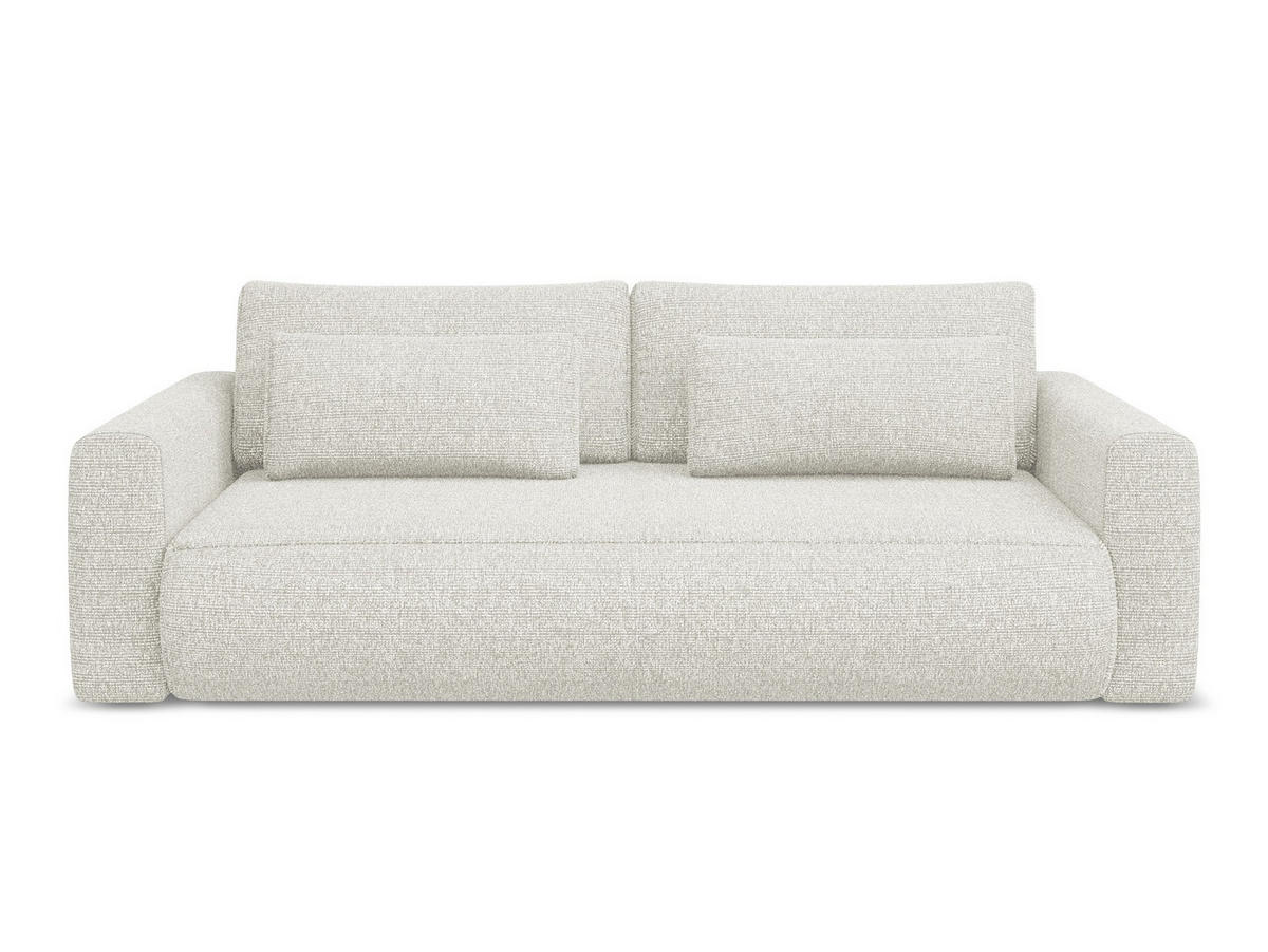 3-SITZER SOFA mit Schlaffunktion Strukturstoff Stoff Beige - Beige/Creme, Kunststoff/Textil (238/82/105cm) - Makamii