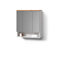 BADSPIEGELSCHRANK Tanaro Weiß 70 x 77.5 cm mit 3 Türen - Weiß, Holzwerkstoff (70/77.5/21.7cm) - Livinity®