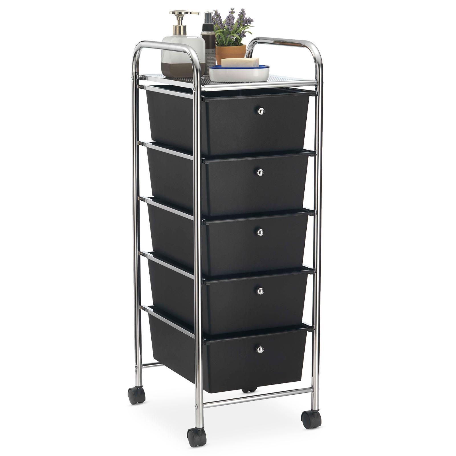 BADROLLWAGEN GINA - Schwarz, Kunststoff/Metall (33/94/39cm) - IDIMEX