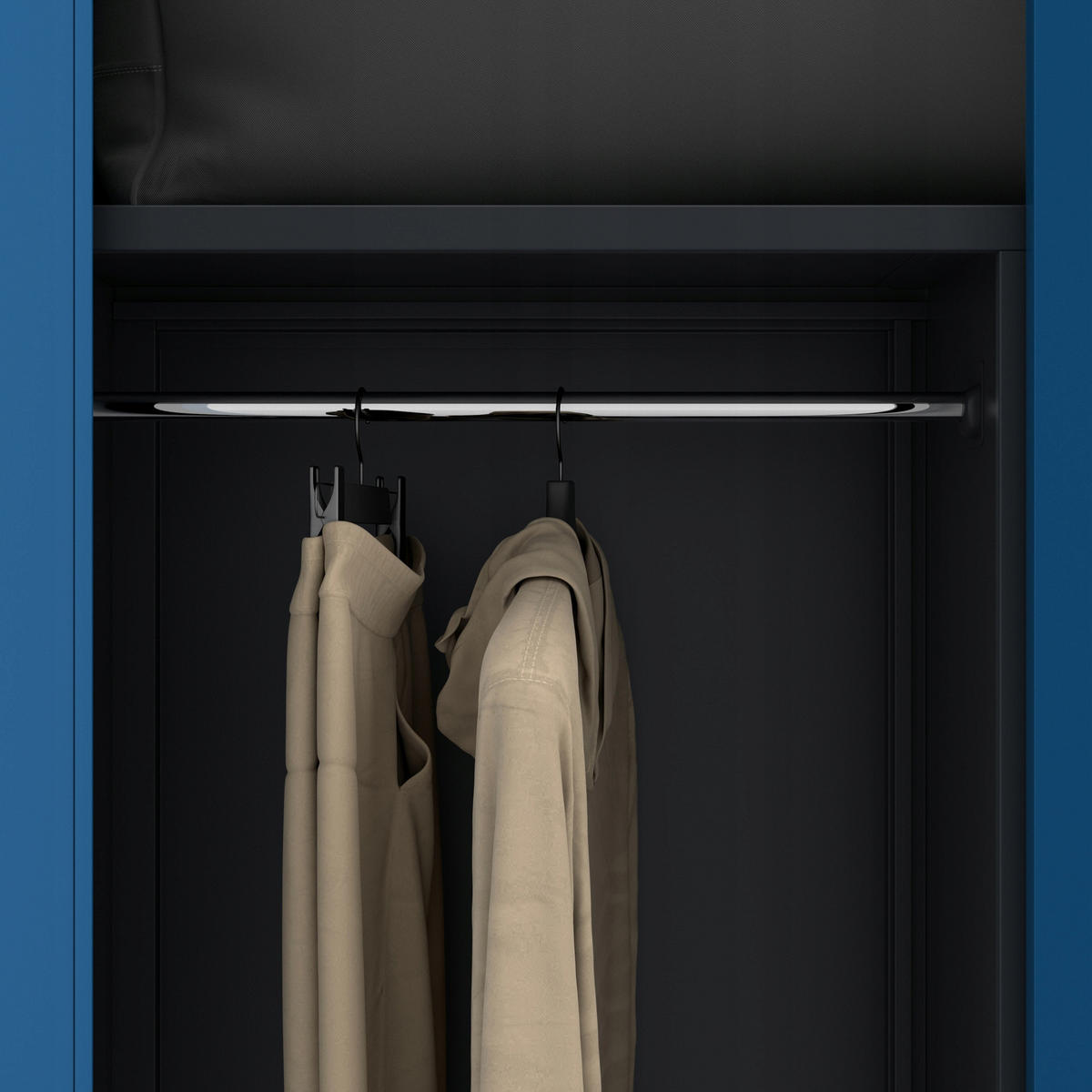 MEHRZWECKSCHRANK DAWID - Blau/Anthrazit, Metall (90/185/45cm) - Jan Nowak