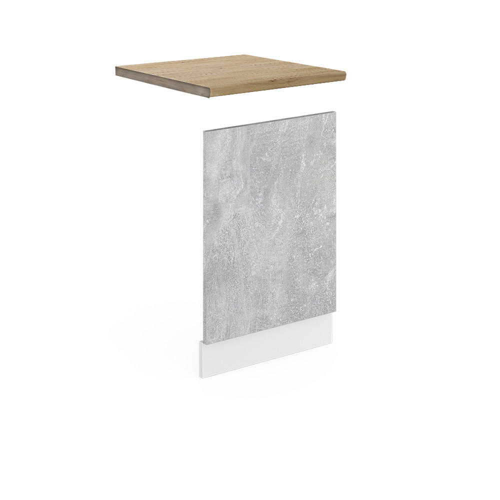 FRONTBLENDE R-Line Beton 45 cm, AP Eiche - Schieferfarben/Weiß, Holzwerkstoff (45/57.2/1.6cm) - Vicco