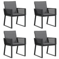 GARTENSTÜHLE Mit Kissen 4er Set Schwarz Poly Rattan - Schwarz, Kunststoff (53/79/59cm) - vidaXL