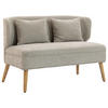 2-SITZER-SOFA Polyester Beige - Beige/Naturfarben, Holz/Holzwerkstoff (65/78.5/117cm) - HOMCOM
