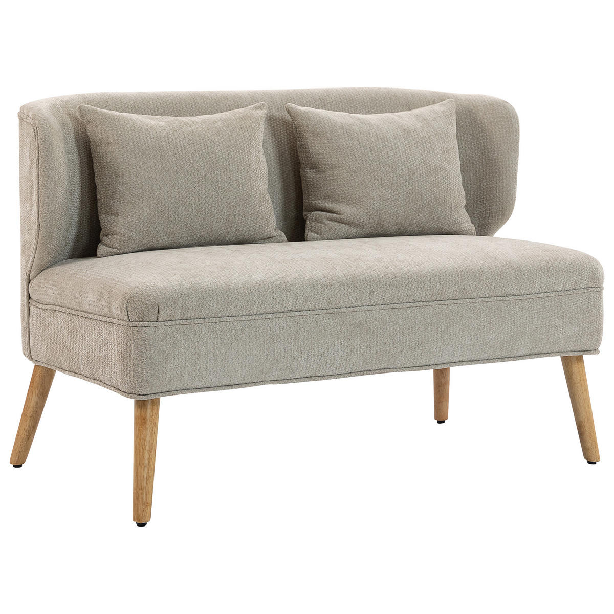 2-SITZER-SOFA Polyester Beige - Beige/Naturfarben, Holz/Holzwerkstoff (65/78.5/117cm) - HOMCOM
