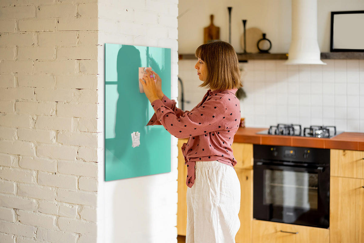 MAGNETTAFEL 60x90 Türkis schwarzer Marker - Türkis, Glas (60/0.4/90cm) - TULUP