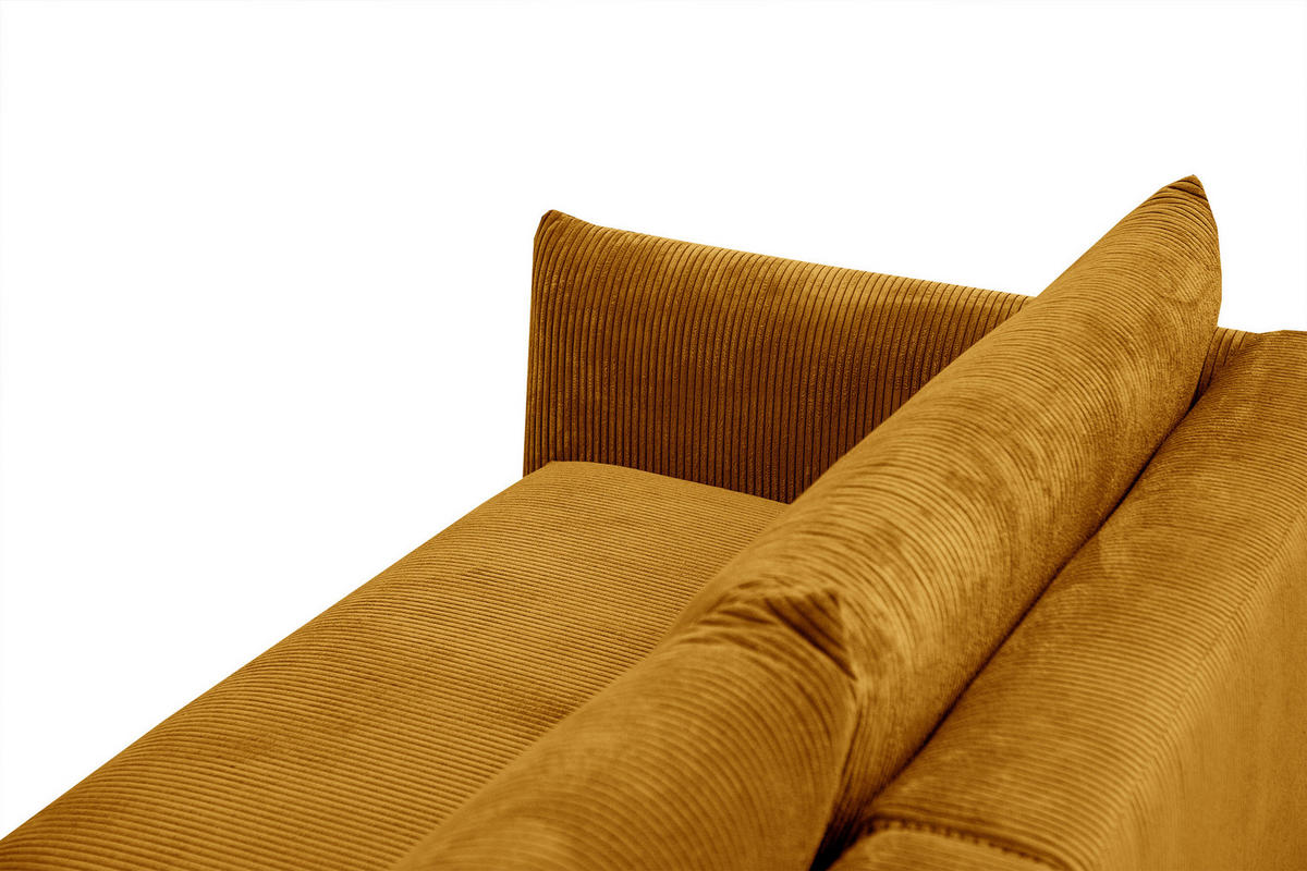 ECKSOFA TAUER 5-Sitzer, honig - Schwarz/Honig, Holzwerkstoff/Kunststoff (292/174cm) - Courtois Laville