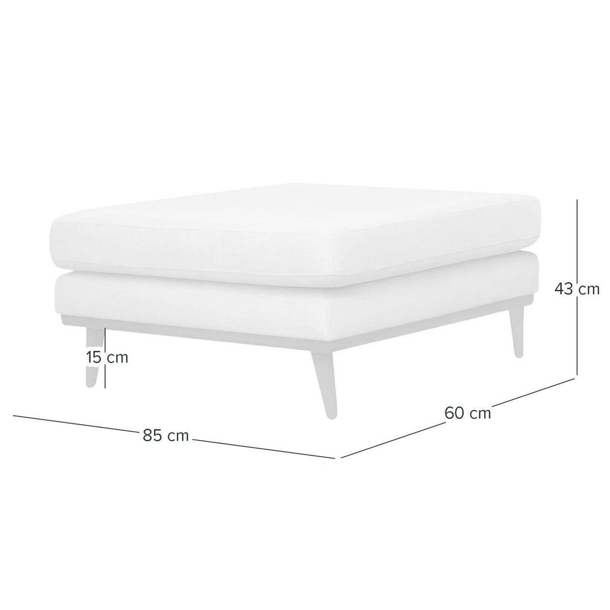 POLSTERHOCKER - Eichefarben/Anthrazit, Eichenholz/Holz (85/43/60cm) - home24