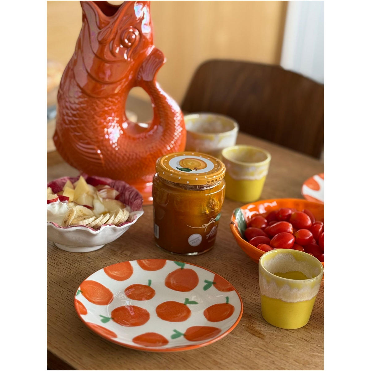 KARAFFE mit „Gluck-Gluck“-Geräusch 27,5/17/9,5 cm - Orange, Keramik (1.2L) - Gluckigluck