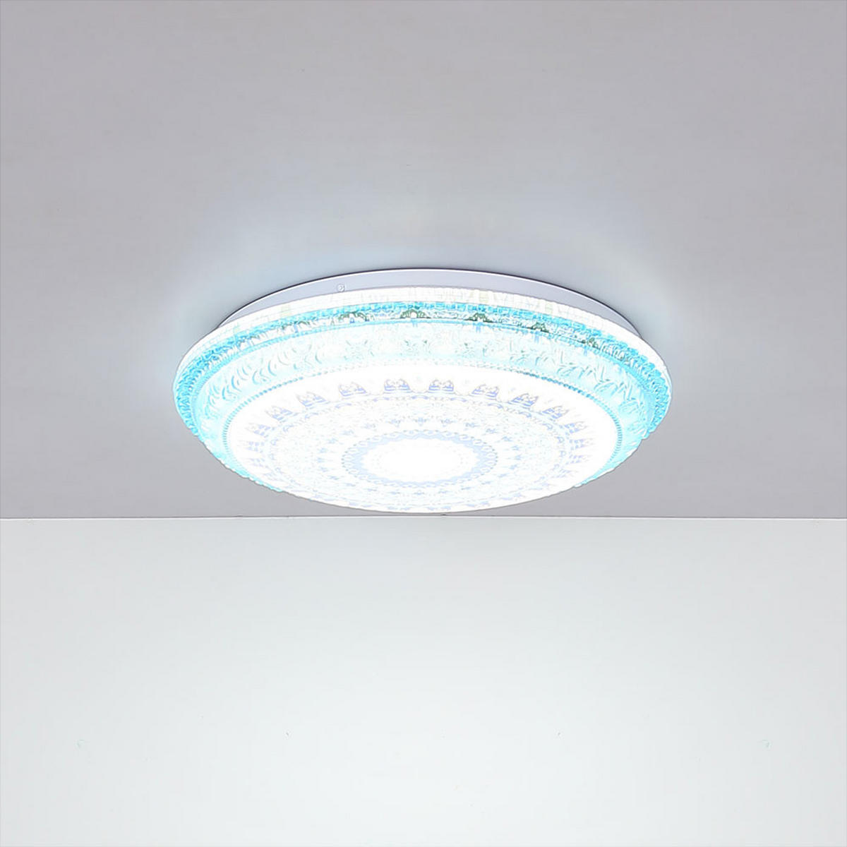 LED DECKENLEUCHTE Lazaro Blau Weiß - Blau, Metall (39/39/8.5cm) - Globo Lighting