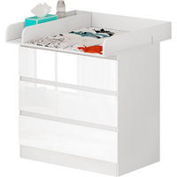 WICKELKOMMODE mit 3 Schubladen Weiß 48 x 80 x 78 cm - Weiß, Holzwerkstoff (80/78/48cm) - Woltu
