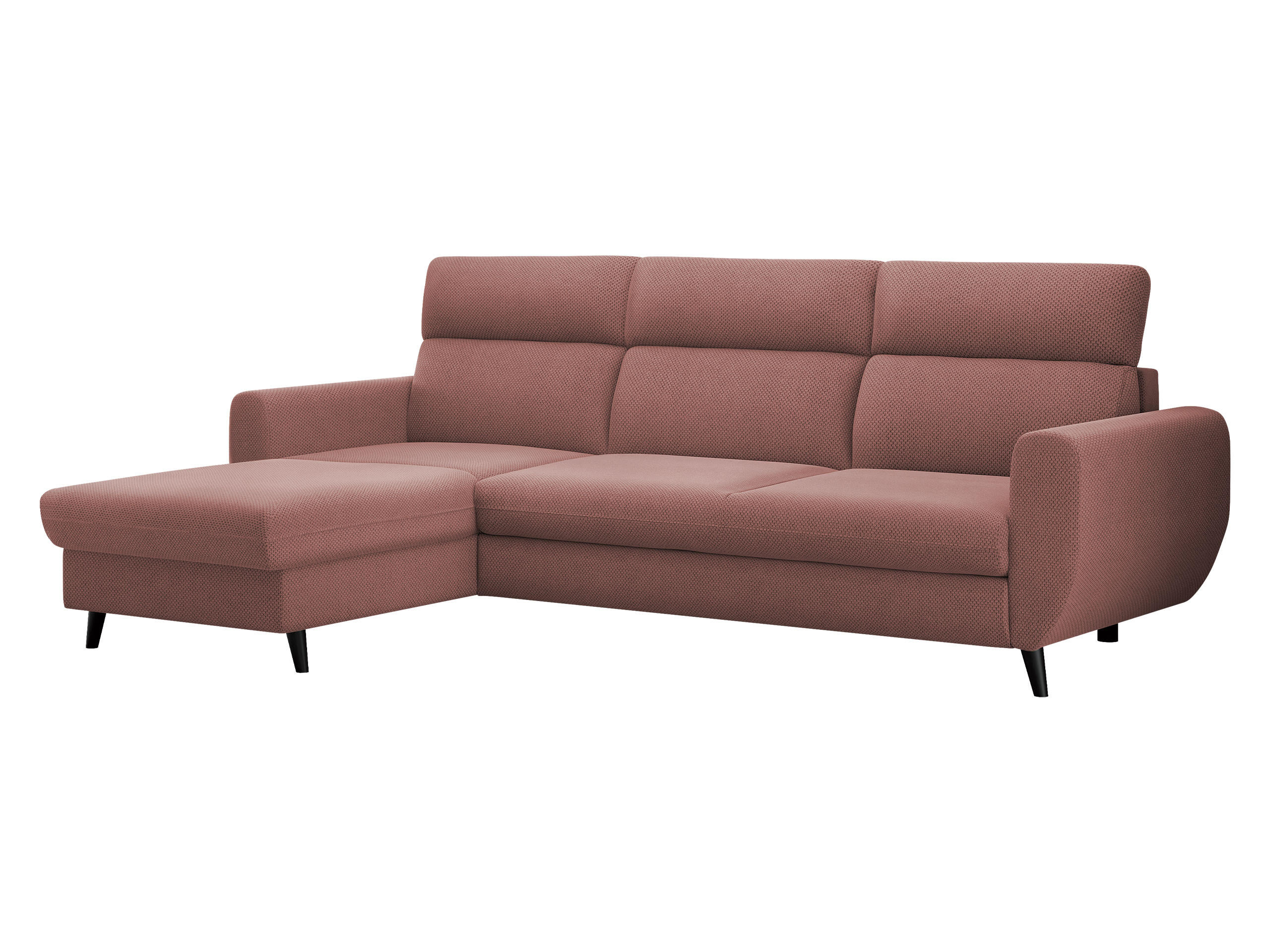 ECKSOFA Torro Mini, Seite: Links - Rosa, Holz/Textil (258/168cm) - MIRJAN24