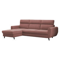 ECKSOFA Torro Mini, Seite: Links - Rosa, Holz/Textil (258/168cm) - MIRJAN24