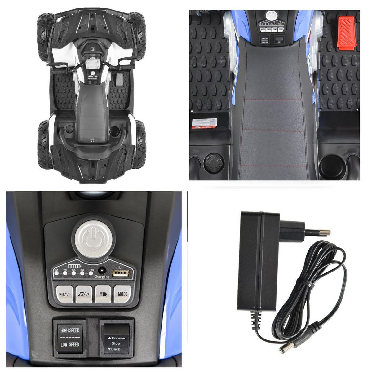 ELEKTROFAHRZEUG Buggy Cool NEL-007 blau EVA-Reifen, Scheinwerfer, Musikfunktion - Blau, Kunststoff (117/68/75cm) - Moni