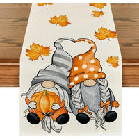 TISCHLÄUFER Herbst GNOME Kürbis 40 x 140 cm - Multicolor, Textil (140/40/1.5cm)