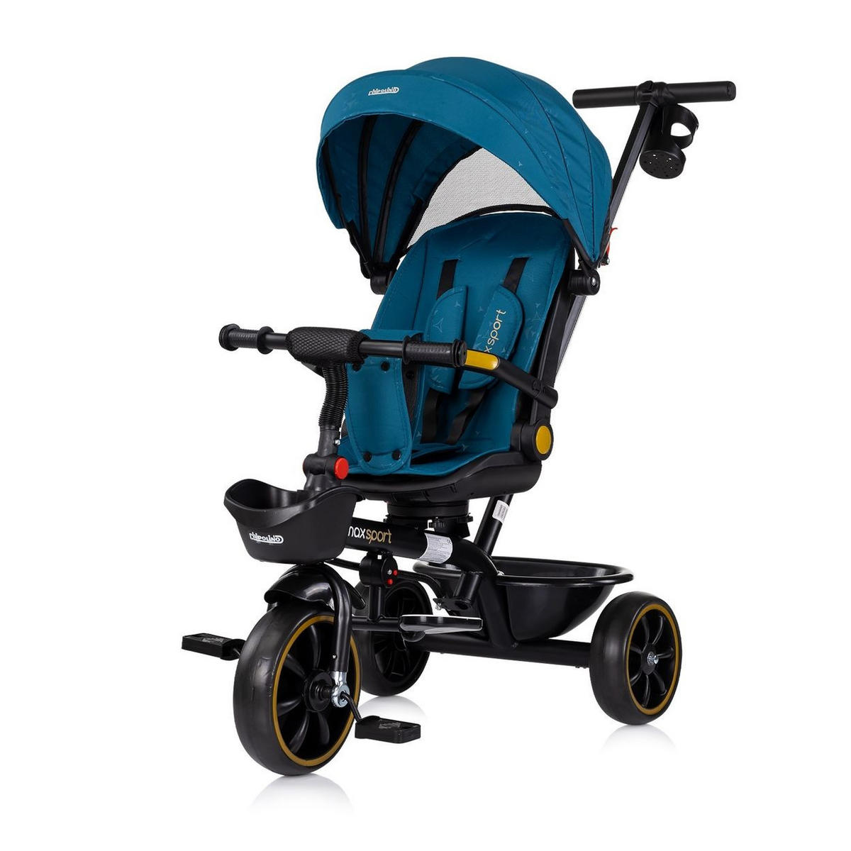 DREIRAD Max Sport 2 in 1 blau Dreirad, Becherhalter, Sitz umkehrbar, Korb - Blau, Metall (116/50/95cm) - Chipolino