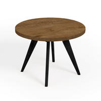 ESSTISCH LORA, Durchmesser: 110 / 210 cm Eiche Lefkas / Schwarz - Eichefarben/Schwarz, Holz (110/210/76cm) - Dekori_Interiors