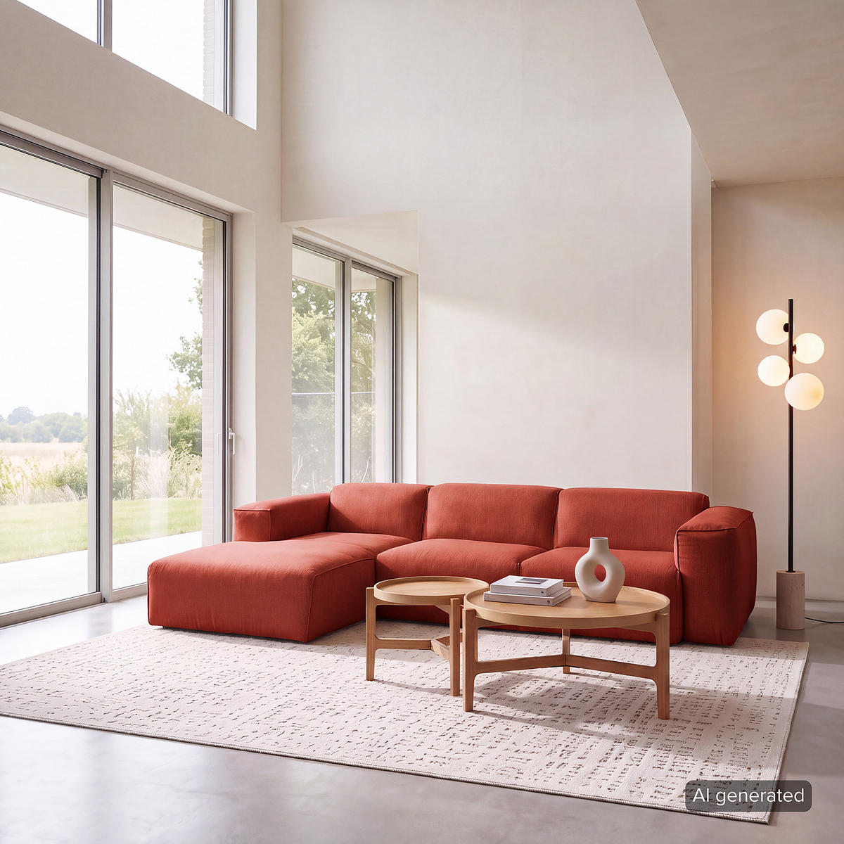 3-SITZER ECKSOFA mit Longchair - Rot/Schwarz, Kunststoff/Textil (284/173cm) - home24