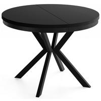 JÍDELNÍ STŮL Ross Kulatý Rozkládací s Černámi Kovovými Nohami, Černá 120-200/120/76 cm - černá, kov/kompozitní dřevo (120/200/76cm) - WFL GROUP