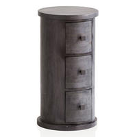 KOMMODE – Mango Massivholz, 34x65x34 cm, 3 Schubladen, schmal, schwarz - Schwarz, Holz (34/65/34cm) - KADIMA DESIGN
