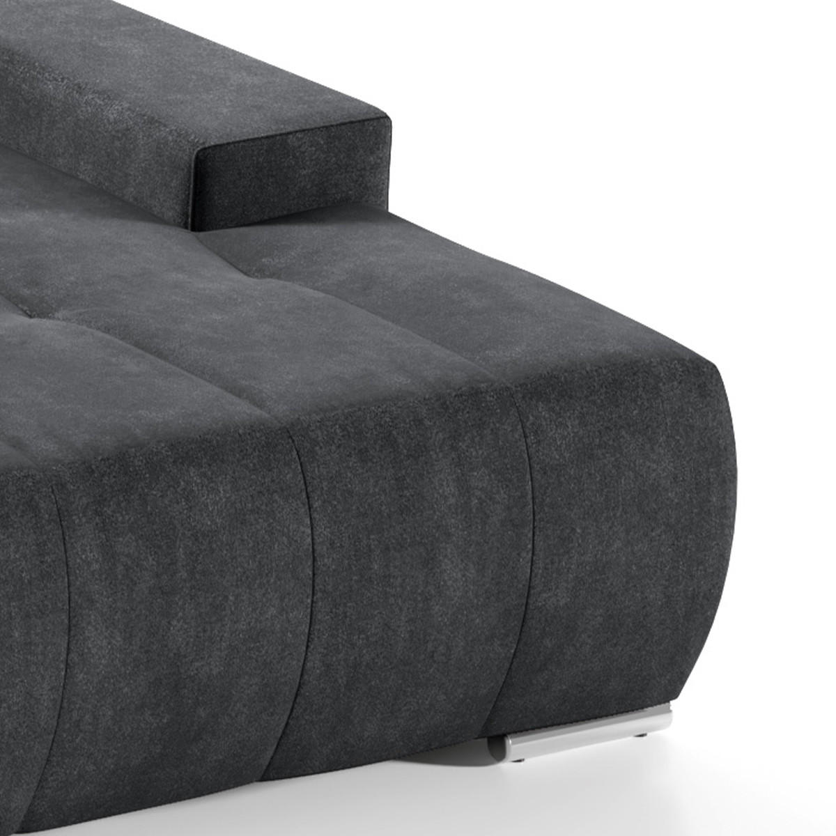 ECKSOFA Jonas 4 Sitzplätze Dunkelgrau - Grau, Holzwerkstoff (265/185cm) - Petits-meubles